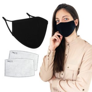 Hochwertige Stoffmaske mit Nasenbügel und Filterfach inkl. PM2.5 Filter